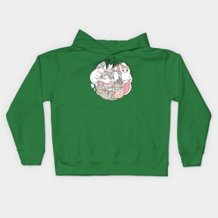 cartoon cute summer cat Kids Hoodie